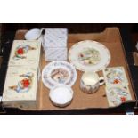 Eleven Royal Doulton Brambly Hedge plates, Reutter Peter Rabbit cased set,