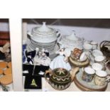 Coalport Christina and other figures and ornaments, dinnerware,