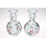 Collection of six Oriental vases including large vase with figure decoration, 31cm high.