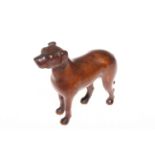 Wood carved wild boar, 19cm length and dog, 14cm length (2).