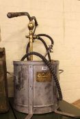 Four Oaks spraying machine, 20lt petrol can and vintage outboard motor (3).