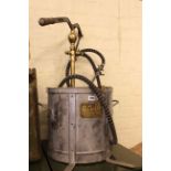 Four Oaks spraying machine, 20lt petrol can and vintage outboard motor (3).