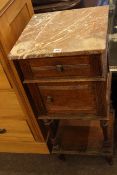 Continental marble topped pot cupboard.