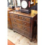 19th Century oak and four height chest of graduated drawers on bracket feet, 96cm by 56cm by 99cm.