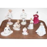 Four Royal Doulton Ballet figures and four other figures, Dinky Do, Innocence,