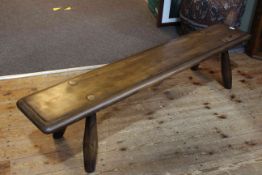 Rectangular bench footstool in rustic style, 26cm by 140cm by 31cm.