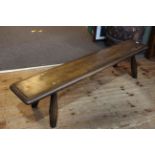 Rectangular bench footstool in rustic style, 26cm by 140cm by 31cm.