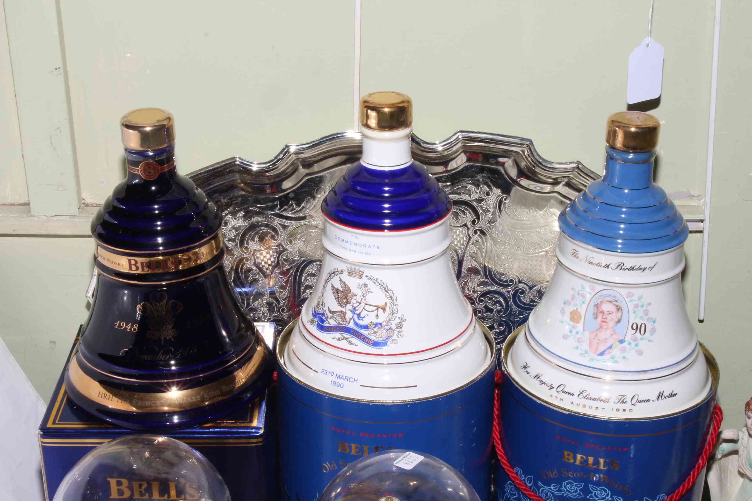 Three Bells Whisky Royal Commemorative decanters with boxes, six anniversary clocks, - Image 2 of 2