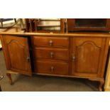 Mahogany sideboard base on Queen Anne legs, and teak sideboard (2).