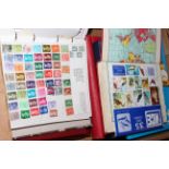 Box of worldwide schoolboy stamp albums,