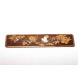 Japanese Shibayama panel with ivory and mother of pearl, 24cm wide.