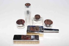 Chrome Art Deco style dressing table set.