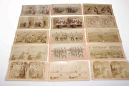 Collection of thirty two Stereoscopic cards of China scenes including people in urban and rural