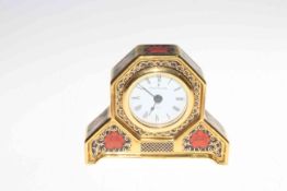 Royal Crown Derby 'Old Imari' boudoir clock, 10.5cm. Condition: Good.