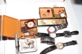 Collection of jewellery and watches including 9 carat gold rings and watch.