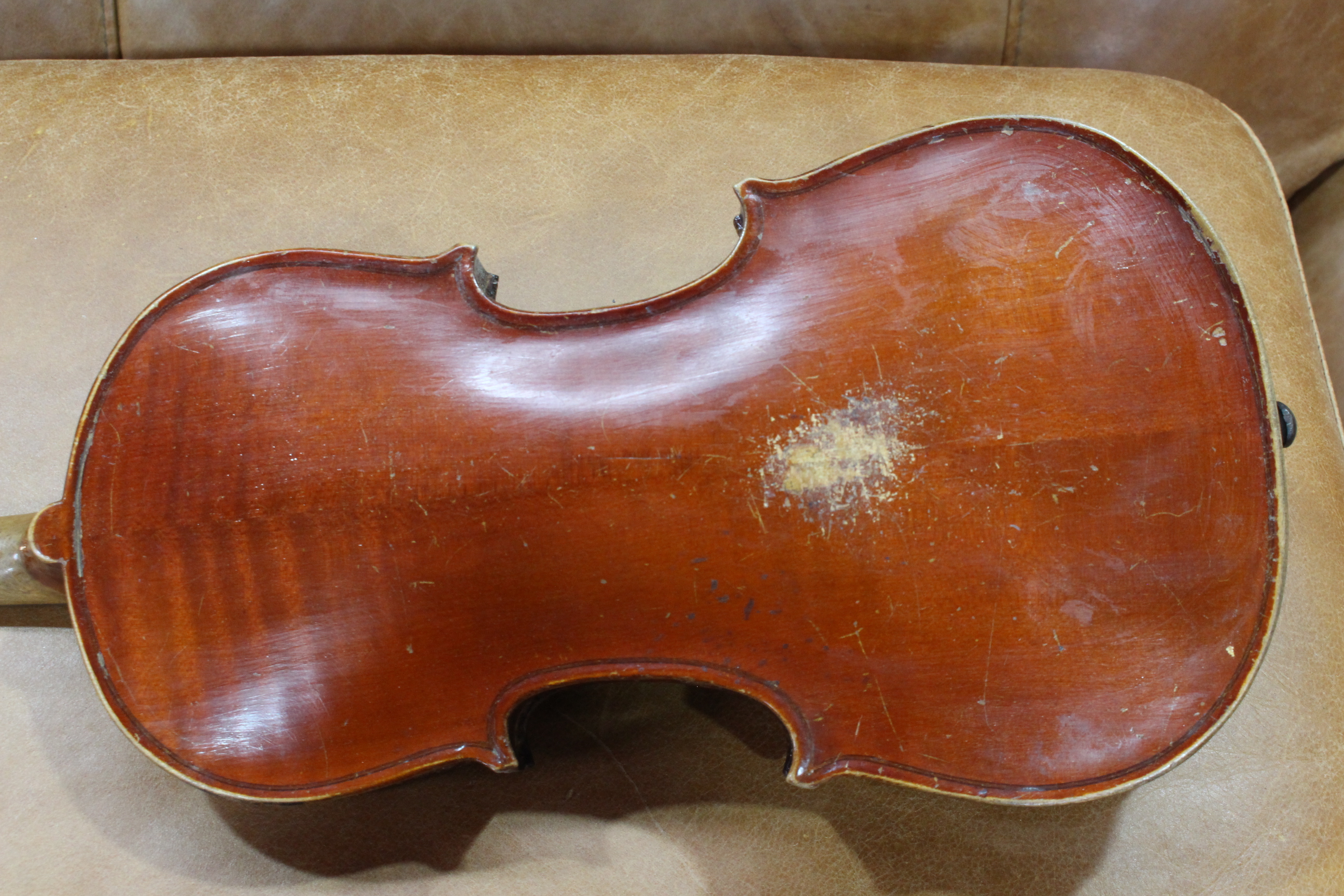 Two cased violins with bows (one 3/4 size). Condition: 3/4 violin in fairly poor condition. - Image 5 of 14