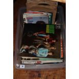 Box of LP, 45 and 78 records including six Beatles LP's and 1960's 45rpm.