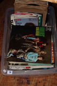 Box of LP, 45 and 78 records including six Beatles LP's and 1960's 45rpm.