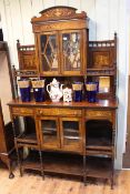 Late Victorian inlaid rosewood parlour cabinet,