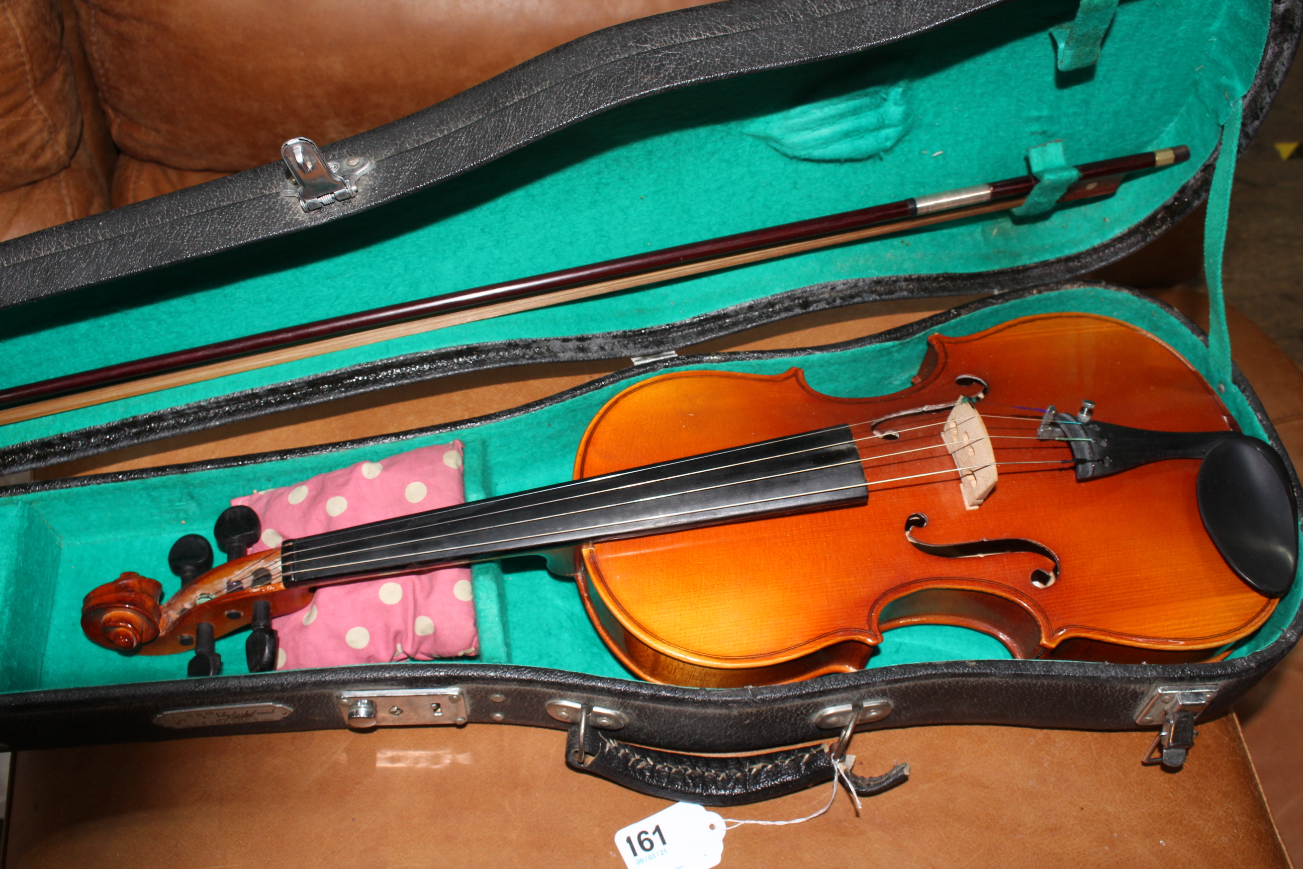 Two cased violins with bows (one 3/4 size). Condition: 3/4 violin in fairly poor condition. - Image 12 of 14