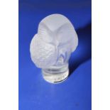 Lalique owl, 8.5cm.