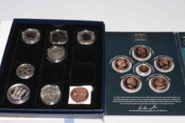 Three coin boxes containing 1822 Geo. IV Crown, 3 x 1oz .