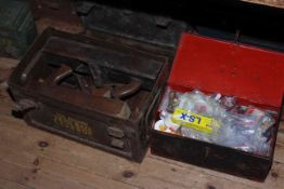 Collection of eleven ammunition and tool boxes (two with contents).