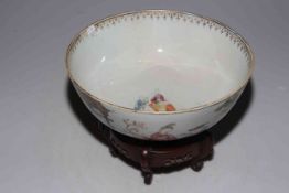 Large antique Chinese polychrome bowl,