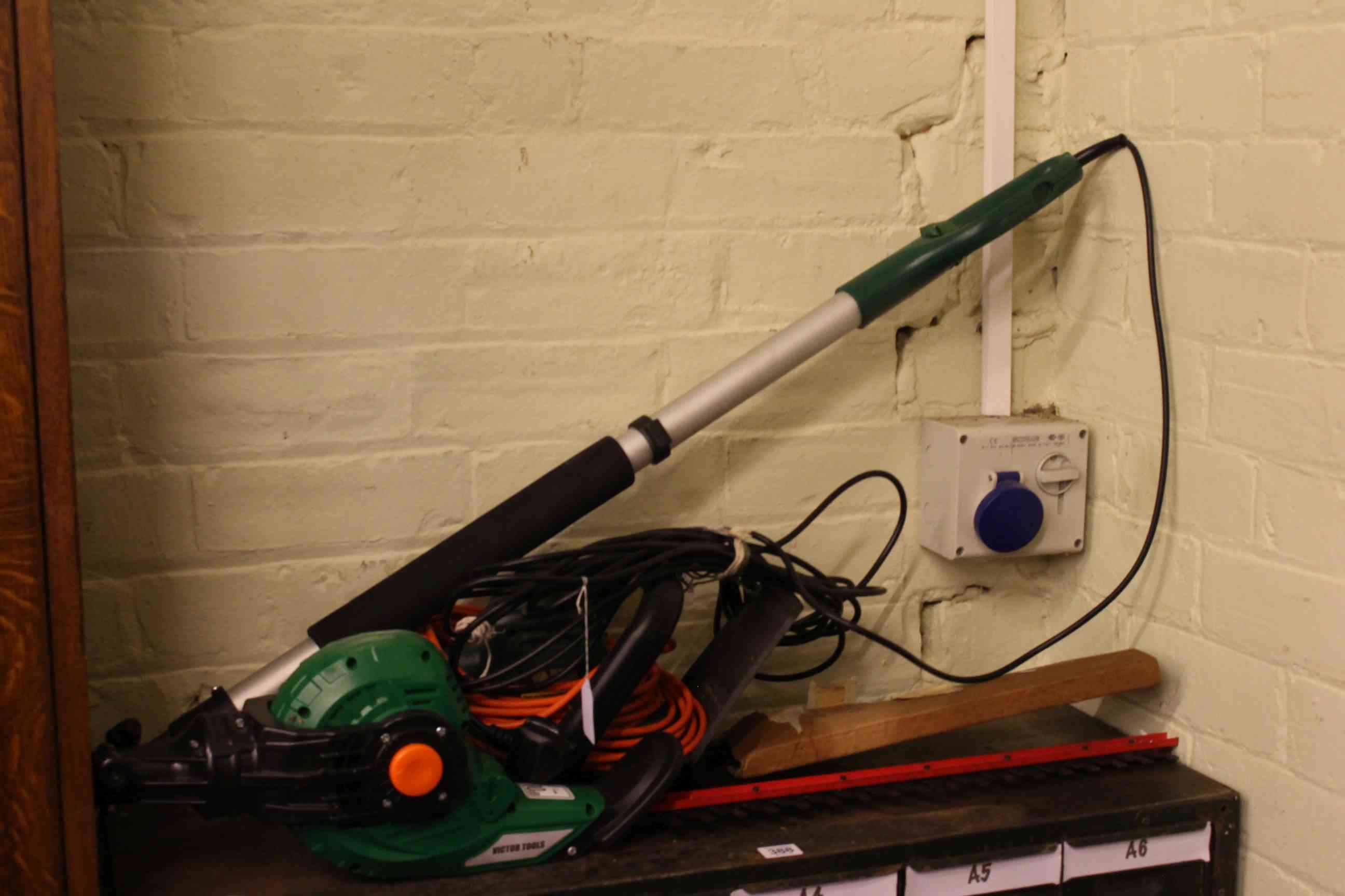 Three electric hedge trimmers including Black & Decker and Qualcast (from a deceased estate).