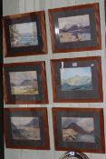 Set of six framed Heaton Cooper Lakeland prints, all in glazed frames.