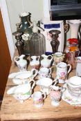 Myott Imperial part dinner service, vintage siphon, decorative vases, jug, figures plates, etc.