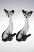 Two tall Sylvac cats, 33cm, two Border Fine Arts cattle pieces, Hedgehog, Masons jug, etc.