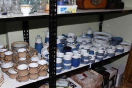 Over seventy pieces of Denby Chatsworth tableware including oval and circular dinner plates,