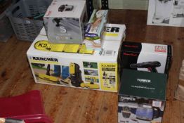 Boxed as new electrical items including Karcher cleaner, Swan toaster, Tower glass kettle,