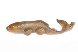 Filled bronze carp, 29cm length.
