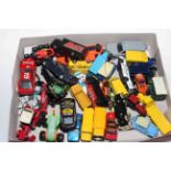 Collection of model vehicles including four John Deere tractors, Corgi BBC van,