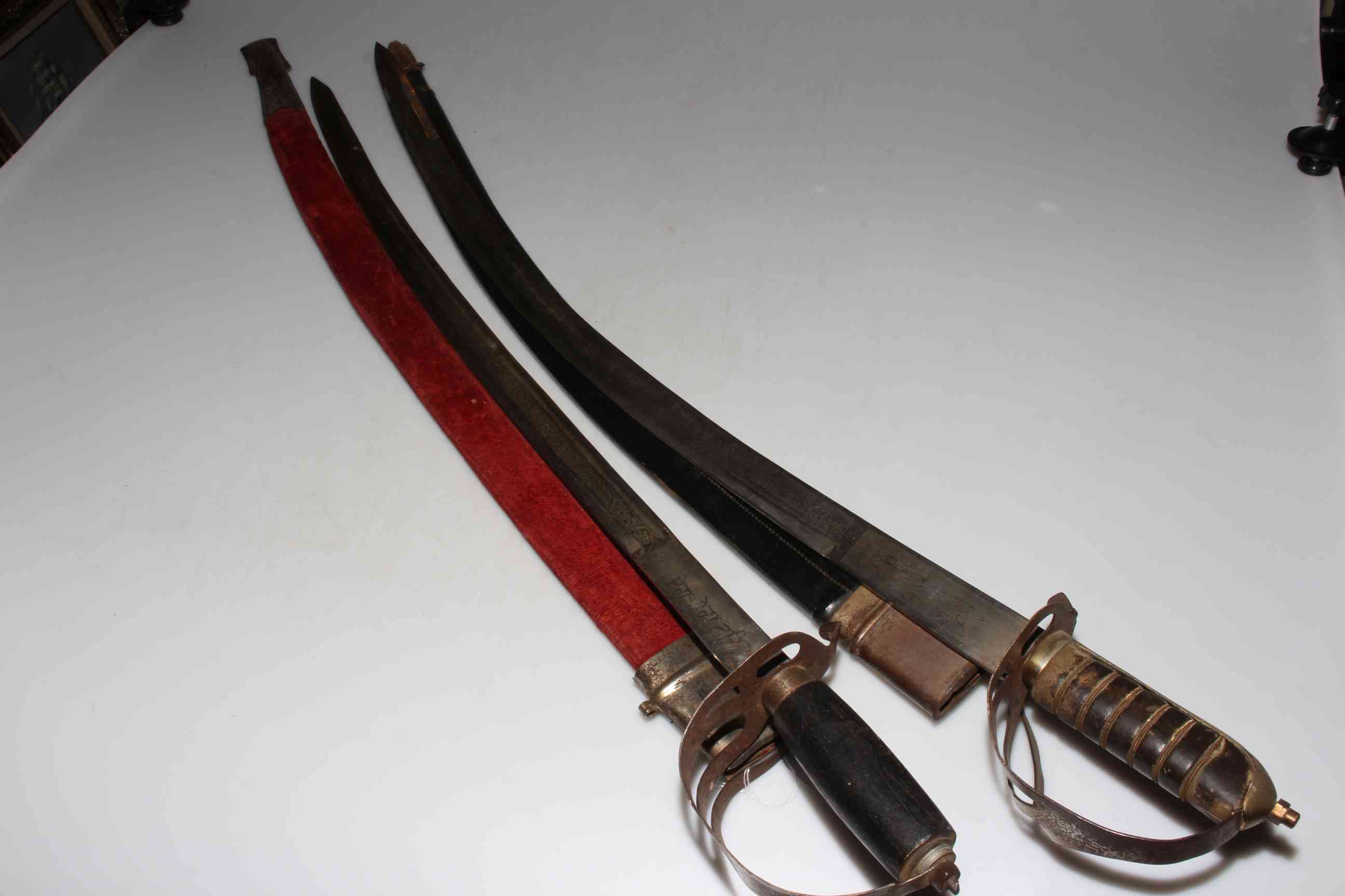 Three ornamental dress swords and scabbards. - Image 3 of 5