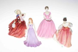 Four Royal Doulton ladies, Fair Lady (coral pink), Autumn Breezes, Amethyst and Sweet Memories.