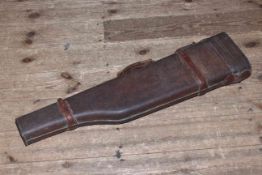 19th Century leather leg of mutton gun case, 75cm long.