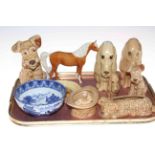 Collection of seven Sylvac pieces, Beswick horse, Cauldon bowl and Orchard Gold dish (10).