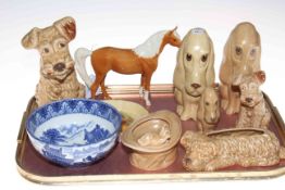 Collection of seven Sylvac pieces, Beswick horse, Cauldon bowl and Orchard Gold dish (10).