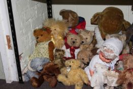 Good collection of teddies and dolls including Dean Bear, Millennium 2000 Collection, Merrythought,