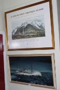 Sutton, Seascape oil on board and limited edition French Mont Blanc print (2).