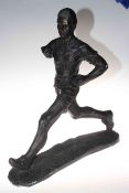1930's plaster figure of long distance runner, 60cm.