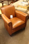 Barker & Stonehouse brown leather armchair.