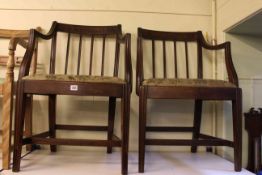 Two pairs of Georgian mahogany carver chairs, mahogany scroll arm carver chair,