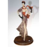 Italian resin sculpture of a flapper by A. Santini, 46.5cm.