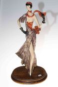 Italian resin sculpture of a flapper by A. Santini, 46.5cm.