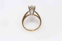 Solitaire diamond ring set in 18 carat yellow gold, stone approx 0.7ct.