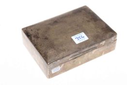 Silver cigarette box with miscellaneous contents including silver vesta,